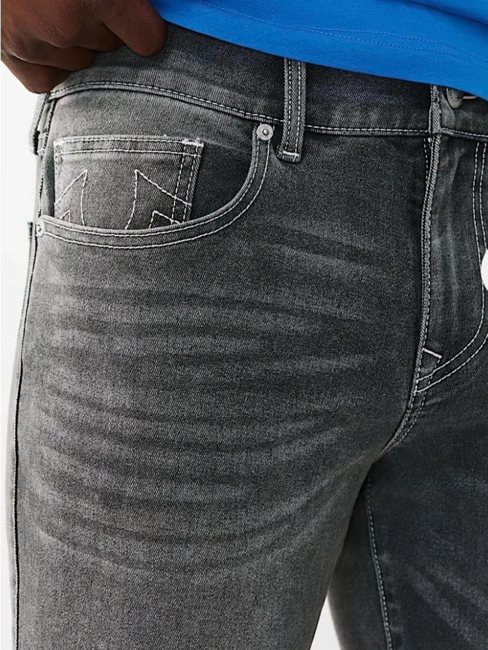 True Religion Men's Jeans Size 34 Grey Phantom Wash Ricky Straight Leg - NWT